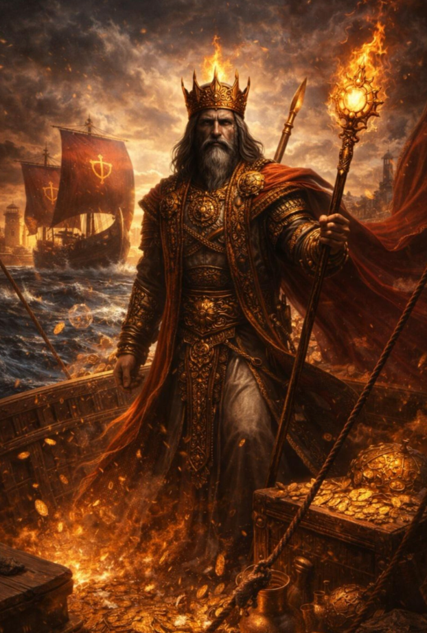 Einstimmung in THE UNSPOKEN NAMES OF MELQART👑 –  Königliches Feuer • Maritime Herrschaft • Handels- und Vermögenssouveränität Phönizischer Gott – Strom der Expansion, des Einflusses und der souveränen Reichweite