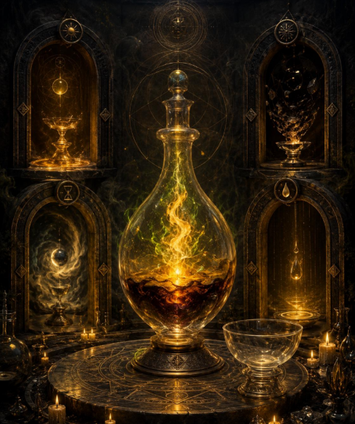 The Sour Flame Transmutation System (4 levels) - (Eine alchemistische Architektur zur Neutralisierung "saurer" Emotionen - Heilung Verdauungsfeuer)