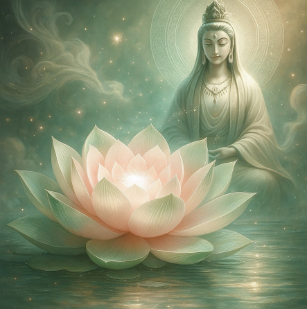 Pastellgrün LSus Flower Technique™ (Geschenk von Kuan Yin - wundervolle und friedliche Energie, die mit dem Herzchakra verbunden ist. Sie fördert auf subtile und sanfte Weise die Selbstliebe, die Liebe zu Gott und die Liebe zu anderen)