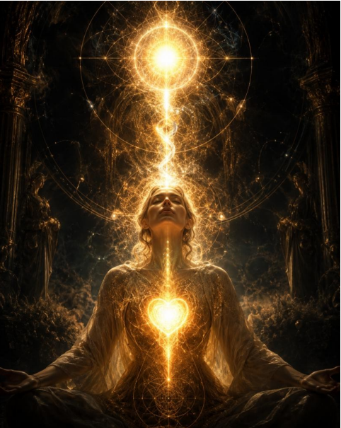 THE HEART–SOUL BRIDGE OF RESTORATION (3 levels) - (System zur Wiederverbindung mit seelengeleiteten Emotionen, innerer Bedeutung und Herzensausrichtung - Leuchtender goldweißer Bogen, der das menschliche Herzzentrum mit dem Seelensternkern rückverbindet)