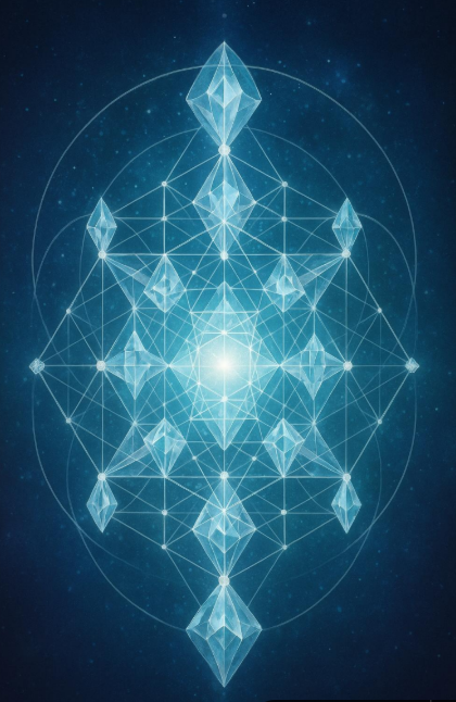 THE CRYSTALLINE FREQUENCY ASCENSION GRID (Das kristalline Frequenz-Aufstiegsgitter, Lichtkörpergeometrie und multidimensionalen Verkörperung)