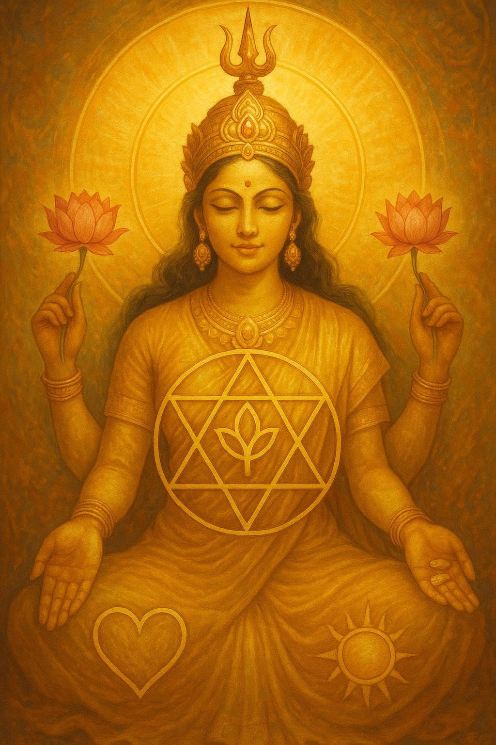 Lakshmis goldenes Gleichgewichtsfeld (Spiritueller und weltlicher Reichtum)