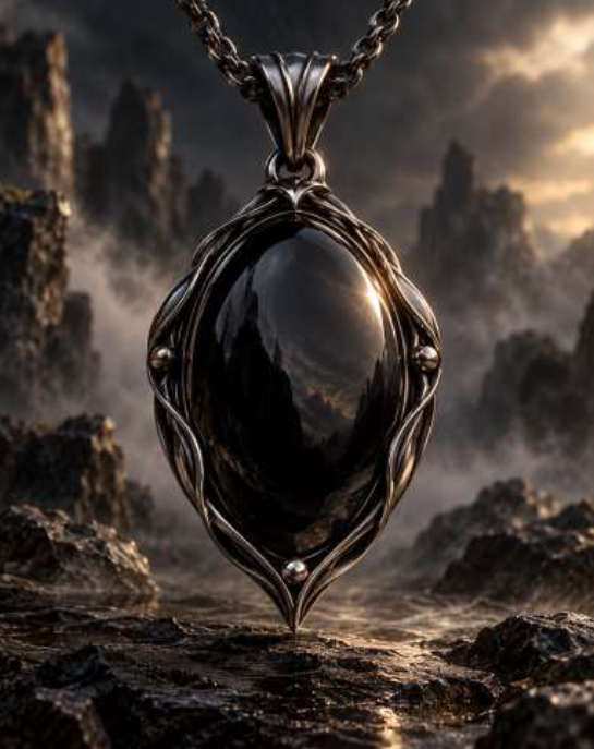 ETHEREAL ONYX ENDURANCE AMULET (In Zeiten anhaltender Verantwortung, Veränderung, Unsicherheit standhaft zu bleiben - Spirituelle Ausdauer, Erdung, Beharrlichkeit, innere Stärke und verantwortungsvolle Selbstbeherrschung)